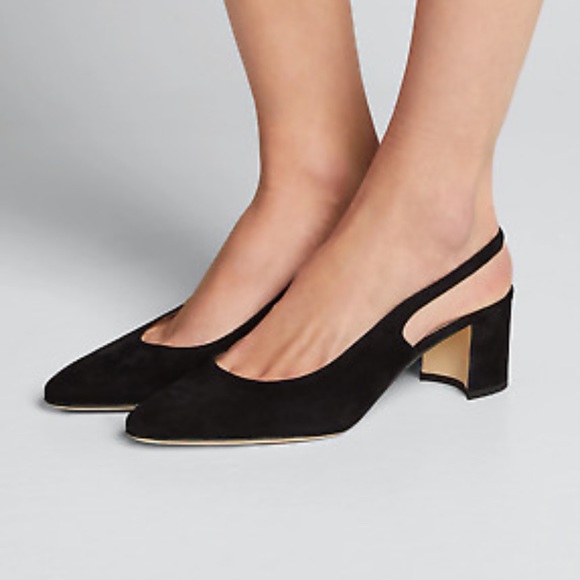 Manolo Blahnik Allurasa Suede Block Heel Singback 50mm - Picture 2 of 12